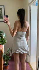 Strapless Mini Satin Homecoming Dress Short Party Dress