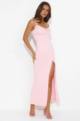 Jimiss collar back strap exposed back side slit long Prom dress