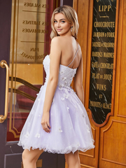 A shoulder of butterfly chiffon Homecoming dress