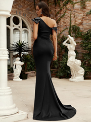 Mermaid Red Ruffle and Ground length Gowns Evening Dresses