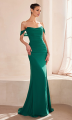 Jimiss off shoulder tight corset mermaid backless and floor length Prom dress