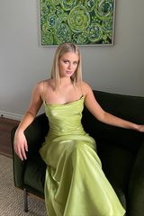 Jimiss chic A-line thin shoulder strap with brown ruffled edges Prom dress