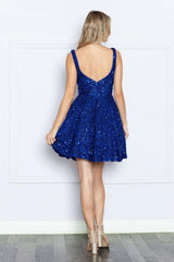 Sparkling short sleeved velvet dress