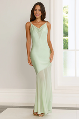 Jimiss V-neck scarf collar chiffon transparent hem Prom dress