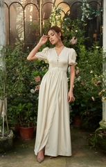 A-line V-Neck Short Sleeve Bridesmaid Dress Formal Dresses for Wedding Guest Cocktail Dress Mother of the Bride Dresses