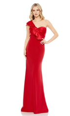 One shoulder long off the shoulder butterfly end with waistline Prom dress