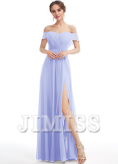 Ruffled A-line Floor-length Chiffon Bridesmaids Dress