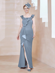 Lotus leaf edge slit, lotus leaf edge tight fit, mother of the bride dress