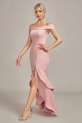 Mermaid Asymmetrical Ruffled Mother of the Bride Dress