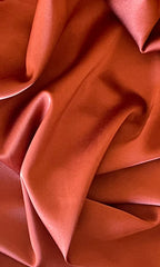 Terracotta Mermaid draped neckline ball gown bottom with sweeping train