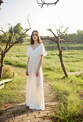 Long Silk Dress Women Party Dress Ivory Casual Dress Women Silk Dress LelaSilk