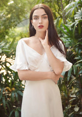 Long Silk Dress Women Party Dress Ivory Casual Dress Women Silk Dress LelaSilk