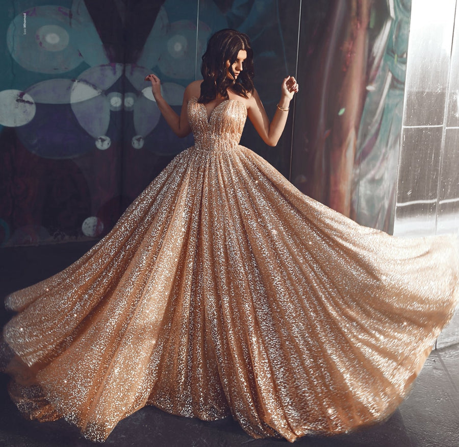 2024 Sparkly Straps Tulle Long Prom Dresses with Open Back