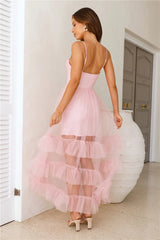 Queen Thoughts Tulle Maxi Dress Pink