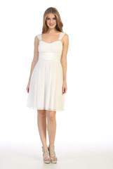 Ruffless sleeveless chiffon Homecoming Dresses