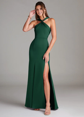 A-line pleated satin bridesmaid dress - Jimiss Dress