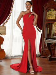 One shoulder hollowed out side slit and floor length Prom Dress - LD Dress