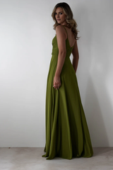 Thin shoulder strap with open back and floor length Prom Dress - Jimiss Dress