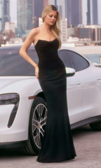 Jimiss off shoulder strapless back zipper and floor length Prom dress