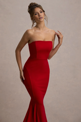 Mermaid strapless strapless backless and floor length evening dress - Jimiss Dress