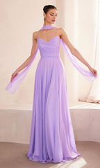 Jimiss A-line off shoulder strapless back strap and floor length Prom dress