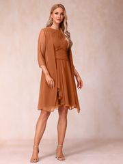 A-line/princess spoon sleeveless short formal dress for mother of the bride