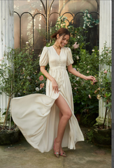 A-line V-Neck Short Sleeve Bridesmaid Dress Formal Dresses for Wedding Guest Cocktail Dress Mother of the Bride Dresses