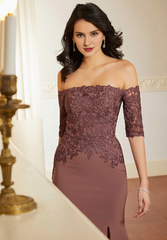 Off shoulder collar tight corset beaded lace decal and floor length gown evening dresses
