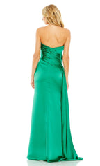 Fitted strapless bow and floor length Prom dress