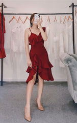 Sexy Short Prom Dresses Burgundy Cocktail Dress Classy Evening