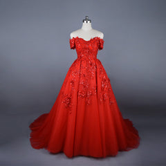 Gorgeous Sequin Lace Sweetheart Off The Shoulder Tulle Evening Gowns