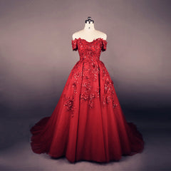 Gorgeous Sequin Lace Sweetheart Off The Shoulder Tulle Evening Gowns