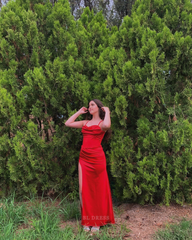 Sheath Spaghetti Straps Satin Long formal dresses Bridesmaid Dresses evening gown Prom Dress