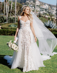 Aimishang Wedding Dress A-Line Sexy V Neck With Appliques