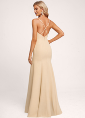 A-line Scoop Neck Floor-length Chiffon Bridesmaids Dress