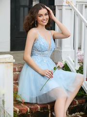 Lace Decorative Corset Top Homecoming Dress