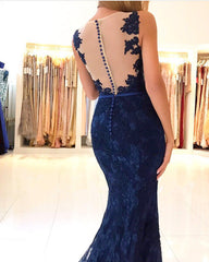 Elegant V Neck Long Lace Mermaid Evening Dresses