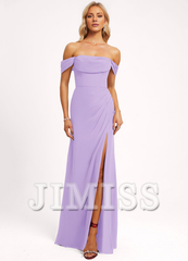 Ruffled A-line Floor-length Chiffon Bridesmaids Dress