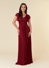 Black A-line evening gown pleated mesh mothers of the bride dresses