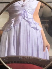 A Line Spaghetti Straps Simple Pretty Lilac Long formal dresses Bridesmaid Dresses evening gown Prom Dress