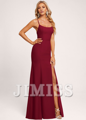 A-line Scoop Neck Floor-length Chiffon Bridesmaids Dress