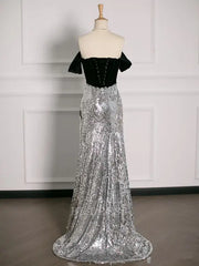 A Line Off The Shoulder Sexy Sequin formal dresses Bridesmaid Dresses evening gown Prom Dress