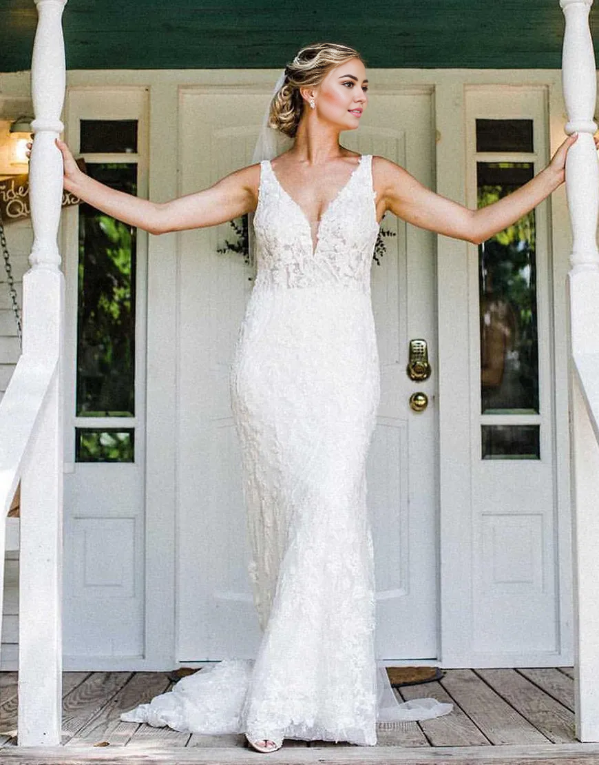 Aimishang Wedding Dress Mermaid Sexy V Neck Backless