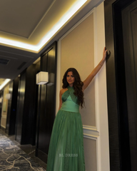 A Line Sleeveless Green formal dresses Bridesmaid Dresses evening gown Prom Dress