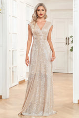 A-Line Sparkly Sleeveless Mother of the Bride Dress