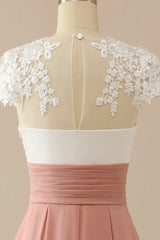 V-neck decal bride mother dress short sleeved