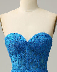 Lilac Mermaid Corset Back Long Prom Dress With Appliques Charming Evening Dress