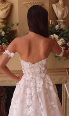 Aimishang Elegant Off White Prom Dresses Strapless Bridal Gown Wedding Dresses