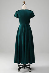 A-line V-neck Satin Mother of the Bride Dress