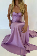 Jimiss minimalist tight thin shoulder strap pink front slit long Prom dress